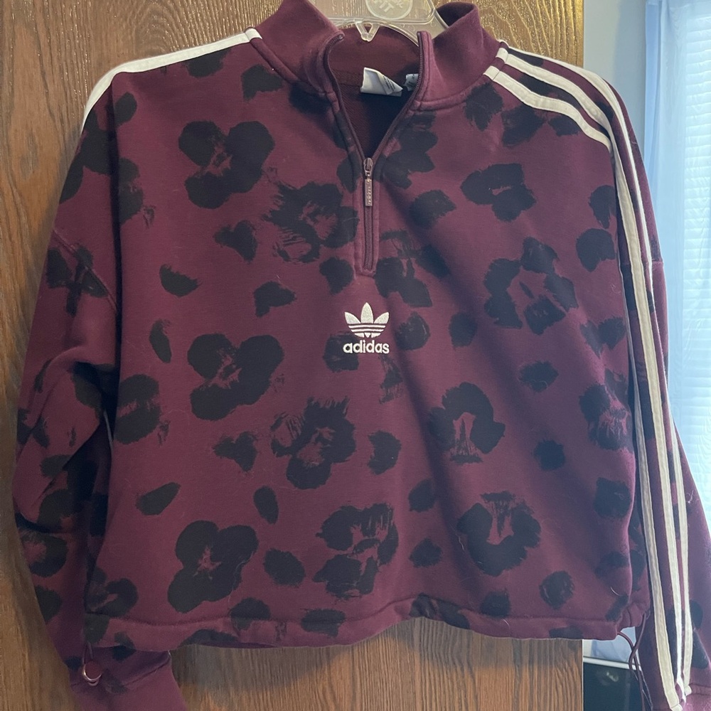 Cropped Adidas Quarter-Zip Sweater